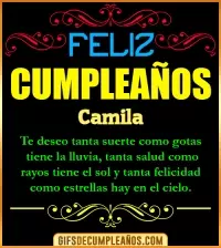 Frases de Cumpleaños Camila